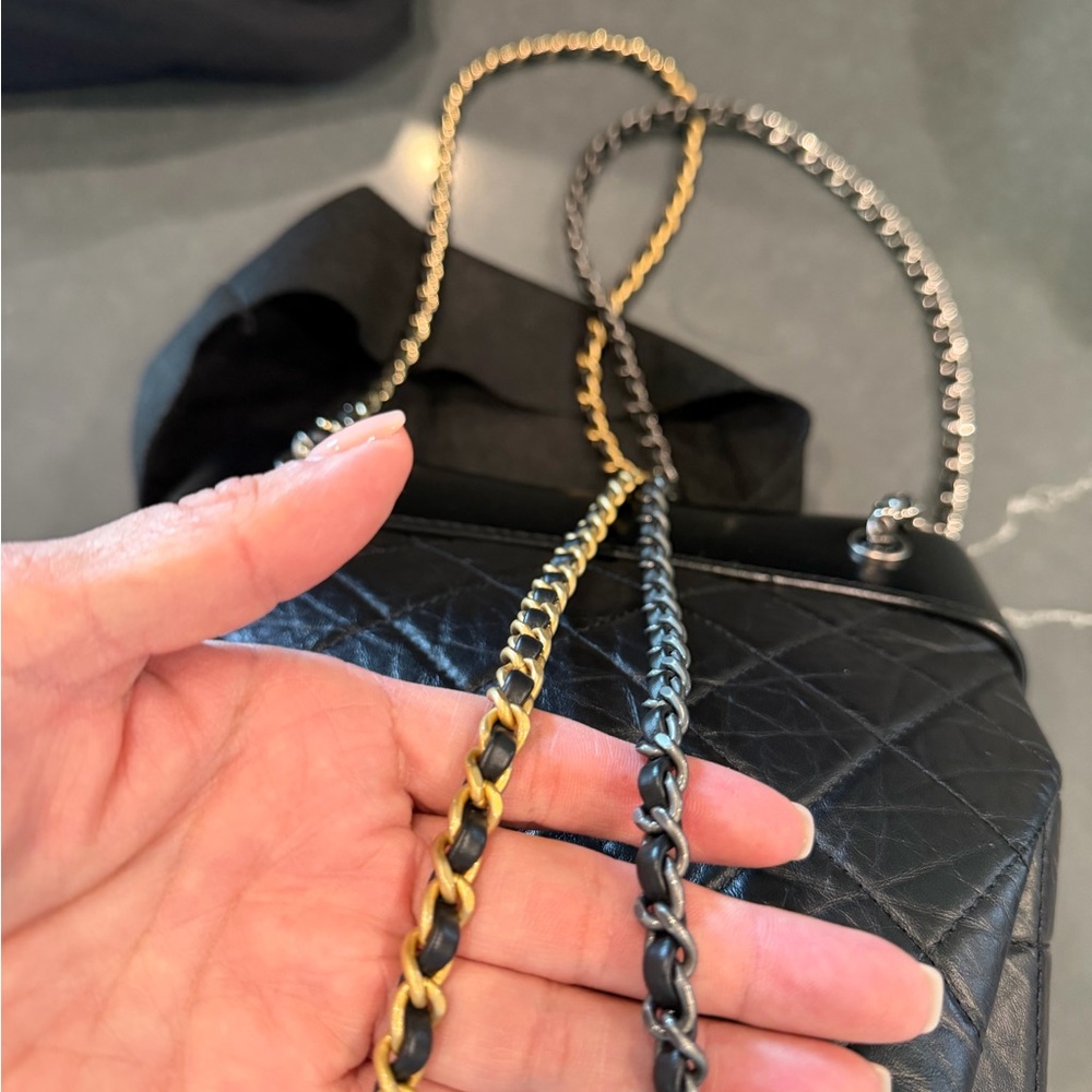 Chanel Black Quilted Drawstring backpack - image 10